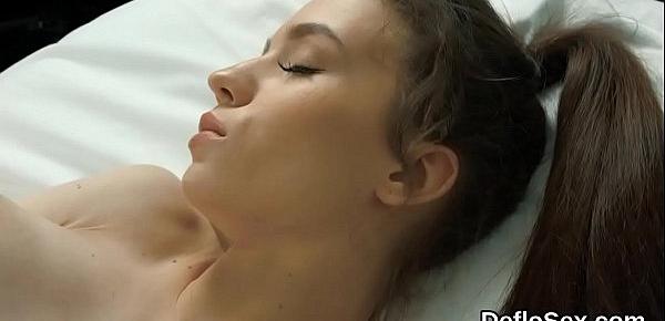  Intriguing sweetie fingers spread vagina until she is coming
